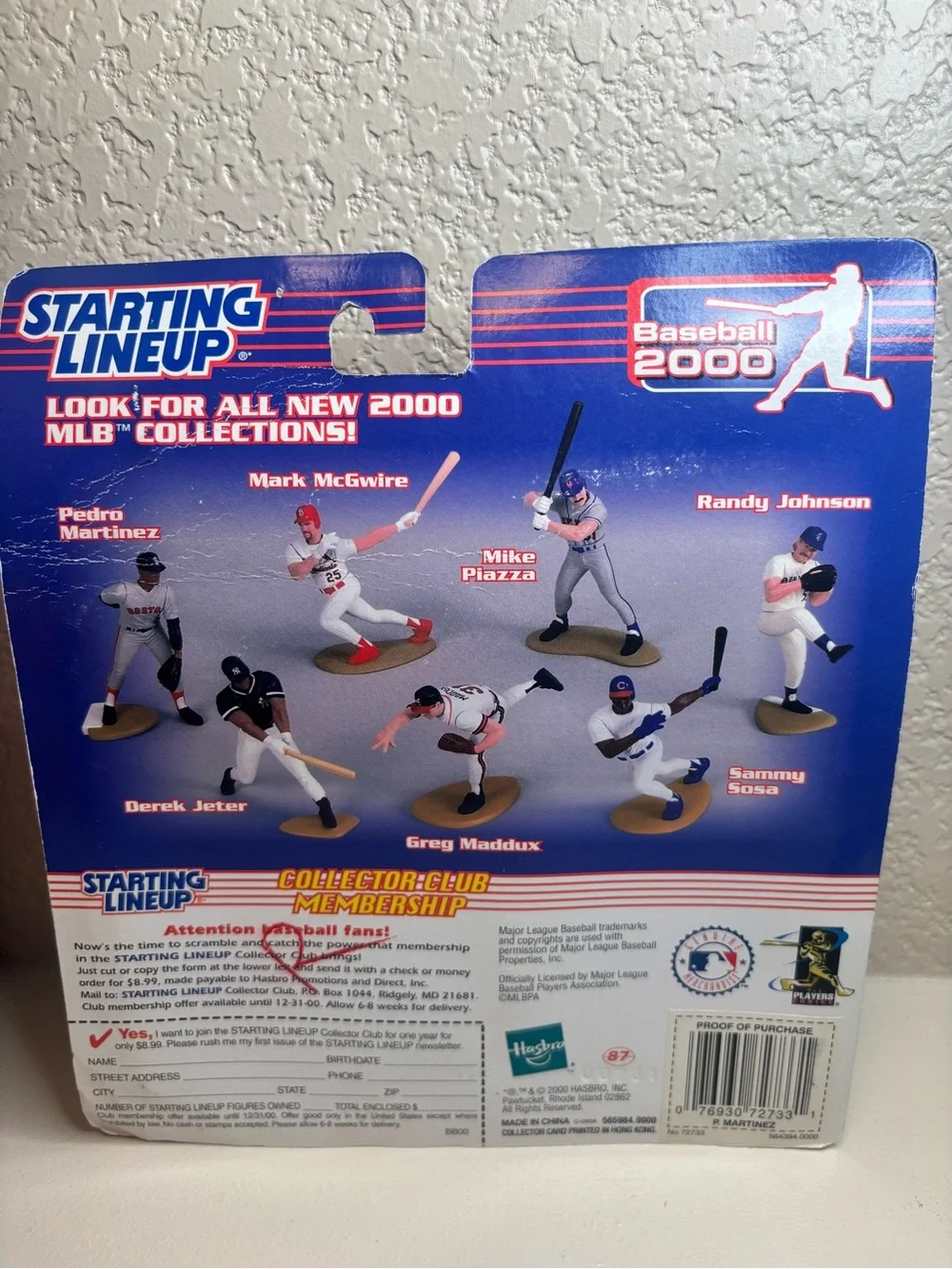 Starting Lineup Baseball 2000 Pedro Martinez Boston Figure w/ Collector Card